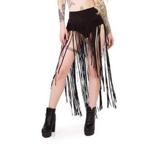 Black Fringe Skirt